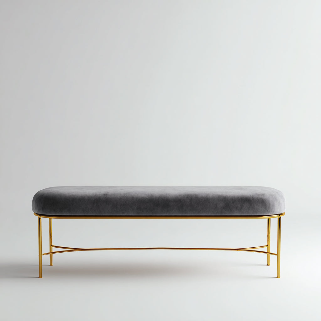 Panca per letto imbottita velluto 150x40x45 cm - grigio scuro - design moderno per camera da letto