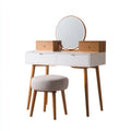 Toeletta con specchio legno e MDF 100x40x75 cm - bianco-marrone - adatta alla camera da letto - design nordico