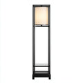 Lampada da terra in metallo e vetro 40x40x175 cm - nero - bianco - design moderno per soggiorno