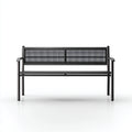 Panca da giardino in metallo con schienale traforato e braccioli 150x45x85 cm - nero - stile moderno per esterni