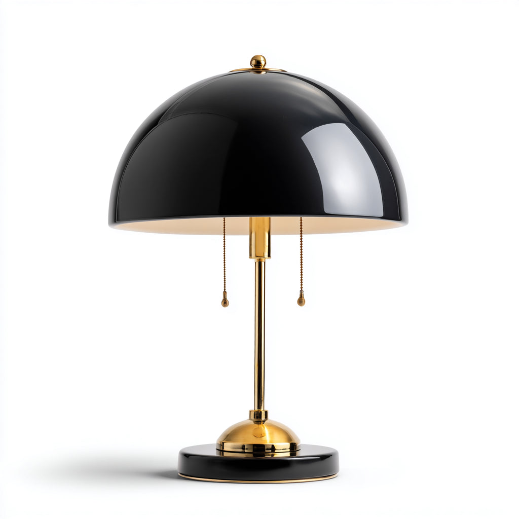 Lampada da tavolo in metallo 28x28x45 cm - nero e oro - per illuminazione da scrivania con stile moderno