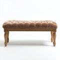 Panca per letto imbottita tessuto 120x40x45 cm - marrone - design classico per camera da letto