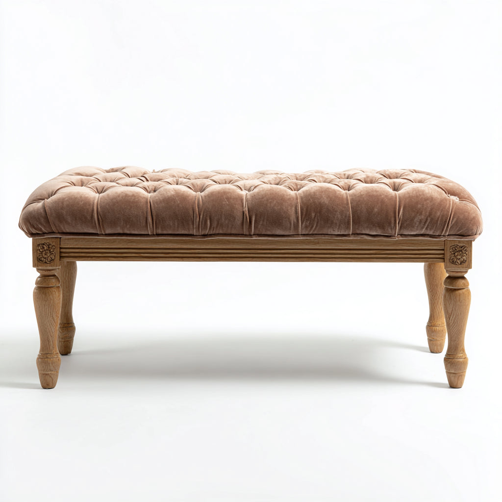 Panca per letto imbottita tessuto 120x40x45 cm - marrone - design classico per camera da letto