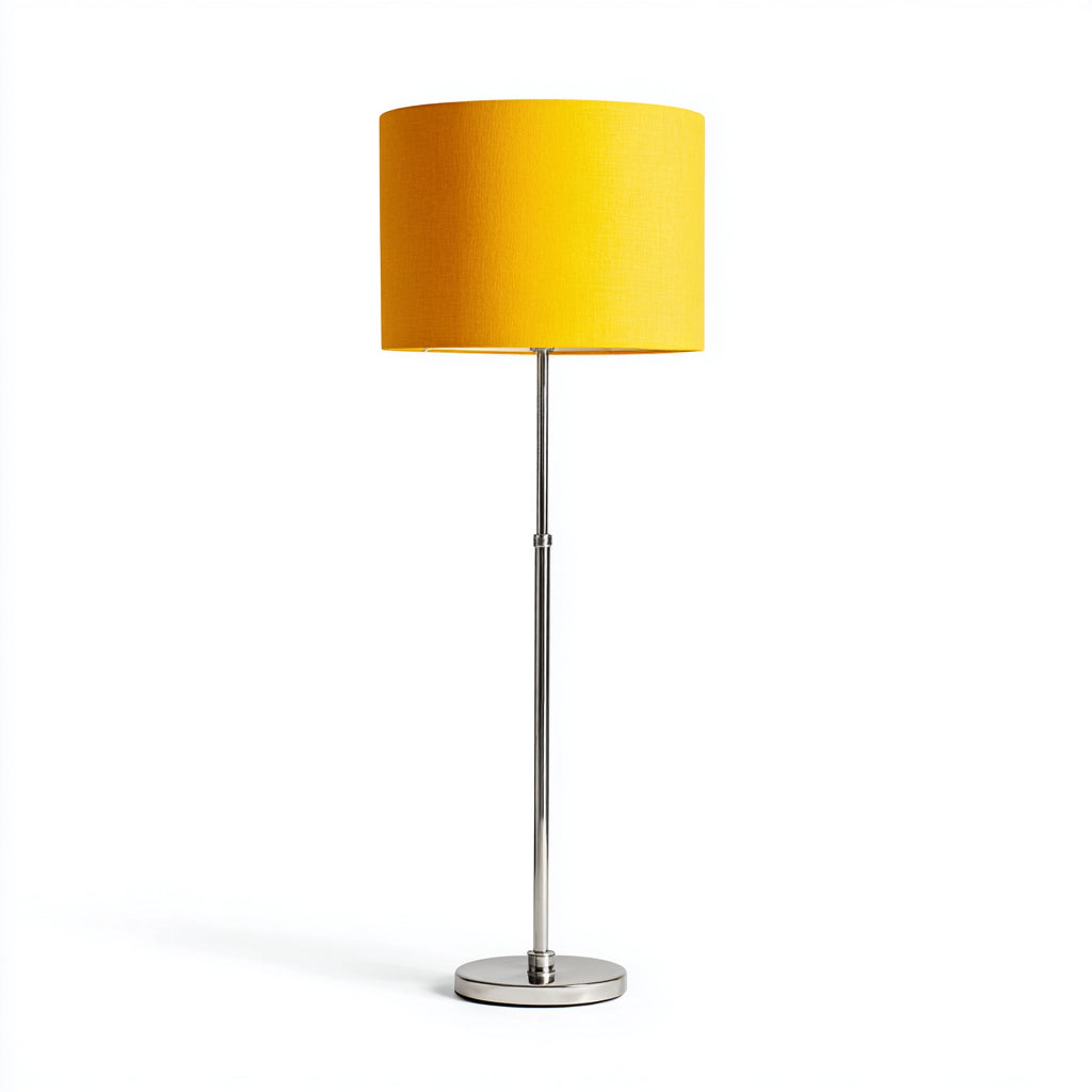 Lampada da terra in metallo e tessuto 35x35x155 cm - giallo - design moderno per soggiorno