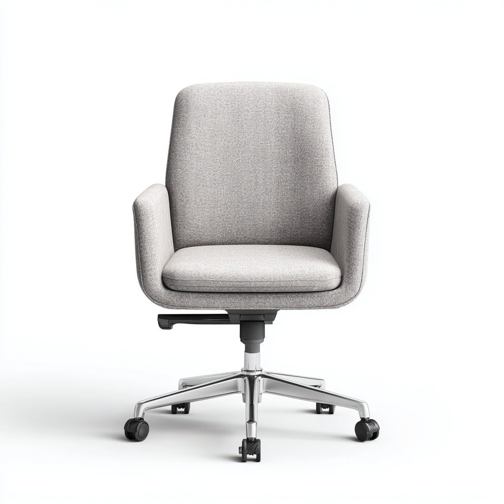 Sedia da ufficio imbottita in tessuto 62x60x90 cm - grigio - design moderno per ufficio