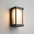 Applique da parete in metallo e vetro 12x10x25 cm - nero - illuminazione da esterno stile moderno
