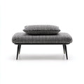 Panca per letto imbottita tessuto 120x40x45 cm - nero bianco - design moderno per camera da letto
