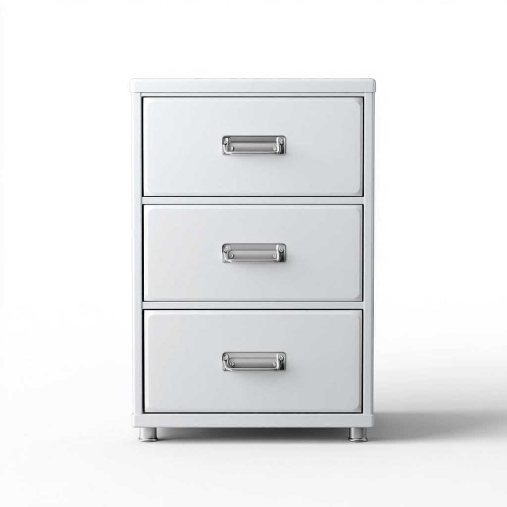 Armadio per ufficio con cassetti in metallo 40x45x75 cm - bianco - adatto per ufficio con stile moderno