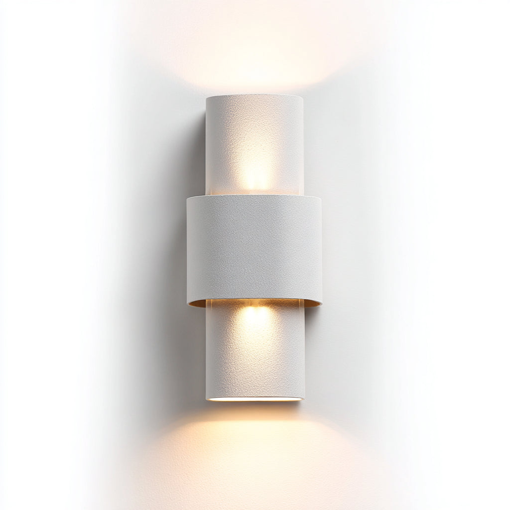 Applique da parete in metallo 8x12x24 cm - bianco - per esterni illuminazione bidirezionale design moderno