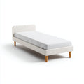 Letto singolo imbottito in tessuto 200x90x85 cm - bianco - stile moderno per camera da letto