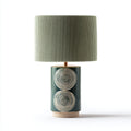 Lampada da tavolo in ceramica e tessuto 25x25x45 cm - verde - per illuminazione ambientale con stile moderno