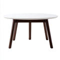 Tavolino da caffè ovale in legno 120x60x40 cm - legno - bianco - marrone - design moderno per soggiorno