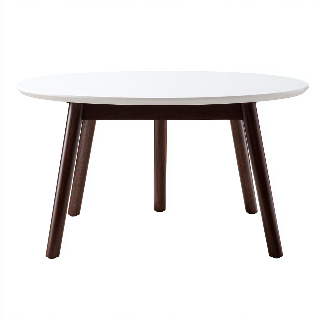Tavolino da caffè ovale in legno 120x60x40 cm - legno - bianco - marrone - design moderno per soggiorno