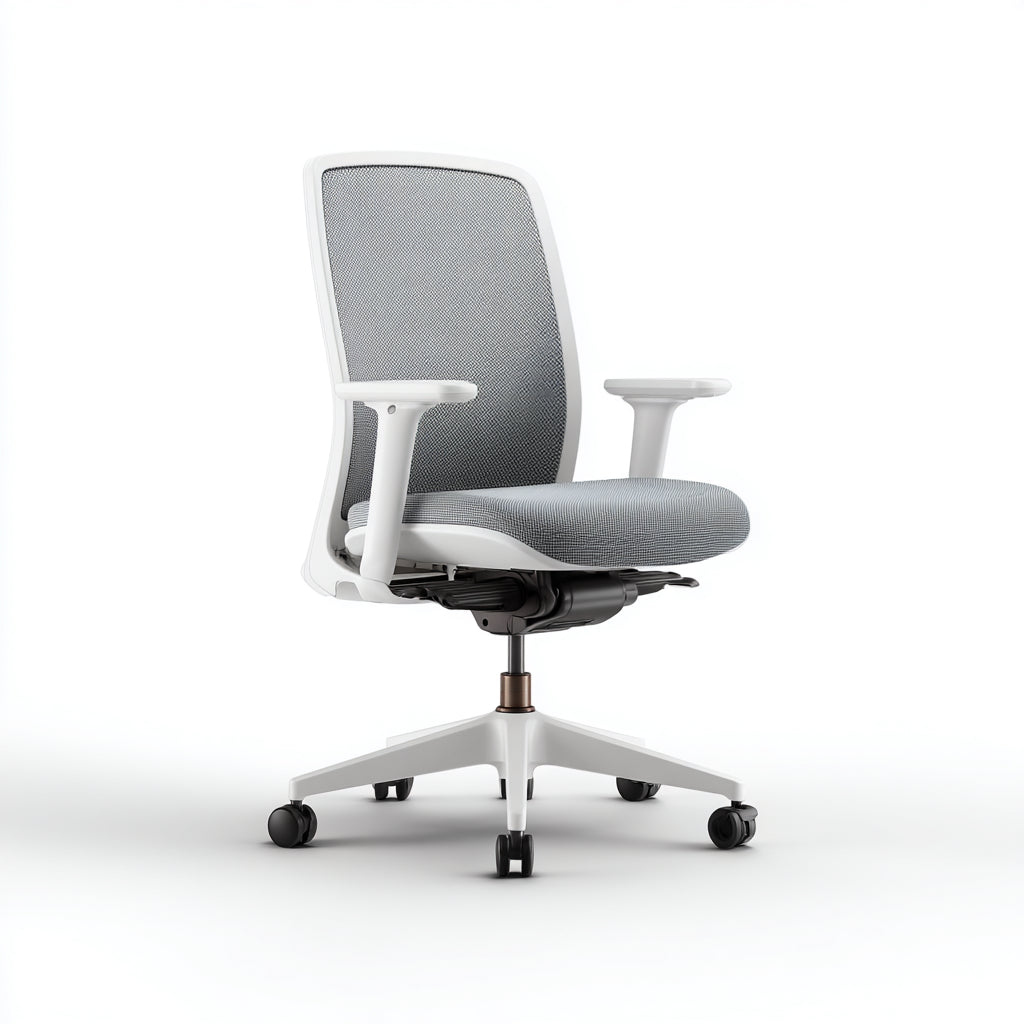Sedia da ufficio con schienale in rete e seduta in tessuto 62x60x95 cm - grigio - design moderno per ufficio