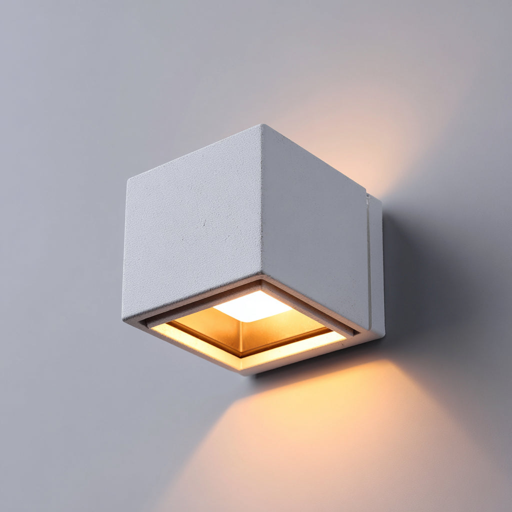 Applique da parete in alluminio 10x10x10 cm - bianco - illuminazione da esterno design moderno