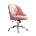 Sedia da ufficio imbottita in pelle sintetica 58x58x82 cm - rosa - design moderno per ufficio