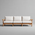 Divano da esterno legno tessuto 210x85x78 cm - naturale - beige - design moderno per giardino
