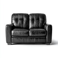Divano a due posti in vera pelle 170x95x90 cm - nero - stile moderno per soggiorno