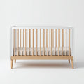 Lettino per bambini in legno 120x60x80 cm - bianco e legno chiaro - per cameretta - design scandinavo