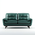 Divano a due posti in vera pelle 165x85x80 cm - verde - stile moderno per soggiorno