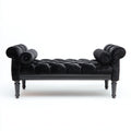 Panca per letto imbottita tessuto 130x45x50 cm - nero - design classico per camera da letto