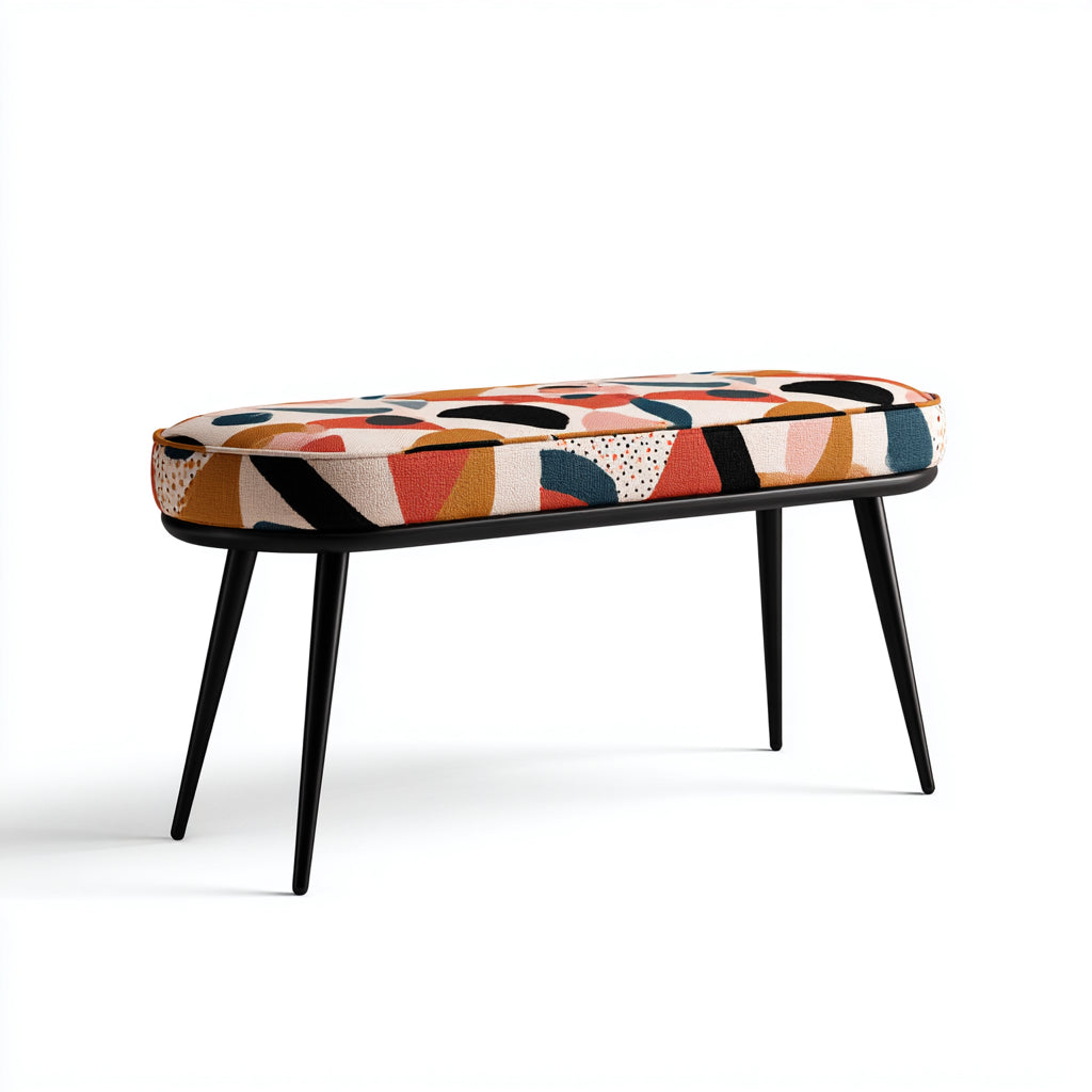 Panca per letto imbottita tessuto 100x40x45 cm - multicolore - design moderno per camera da letto