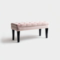 Panca per letto imbottita velluto 100x40x45 cm - rosa chiaro - design elegante per camera da letto