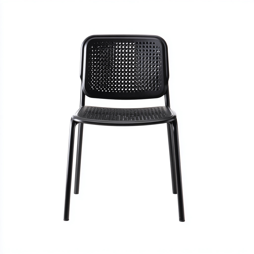 Sedia da giardino sedia metallo 50x48x78 cm - nero - design moderno per esterno