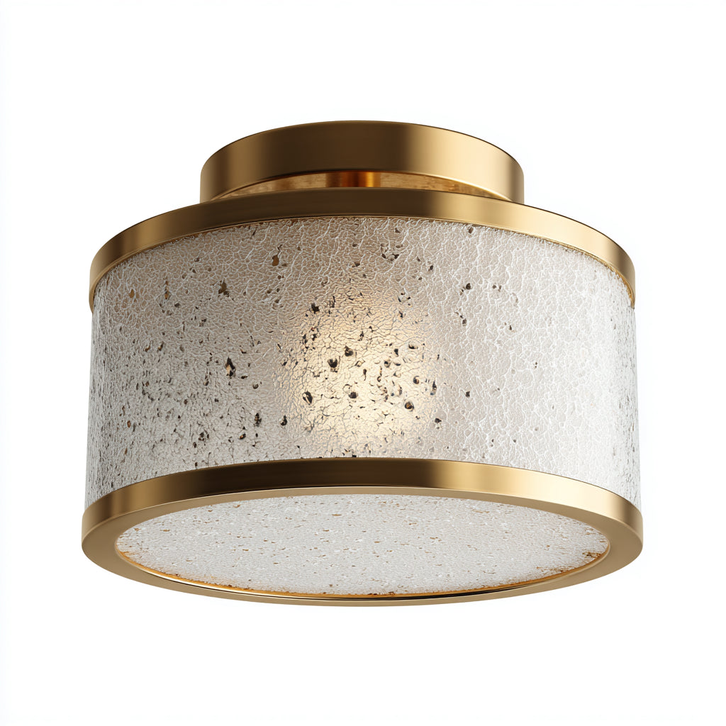 Lampada da soffitto in metallo e vetro 30x30x18 cm - oro - trasparente - design moderno per soggiorno e camera