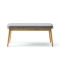 Panca per letto imbottita tessuto 120x40x45 cm - grigio - design moderno per camera da letto