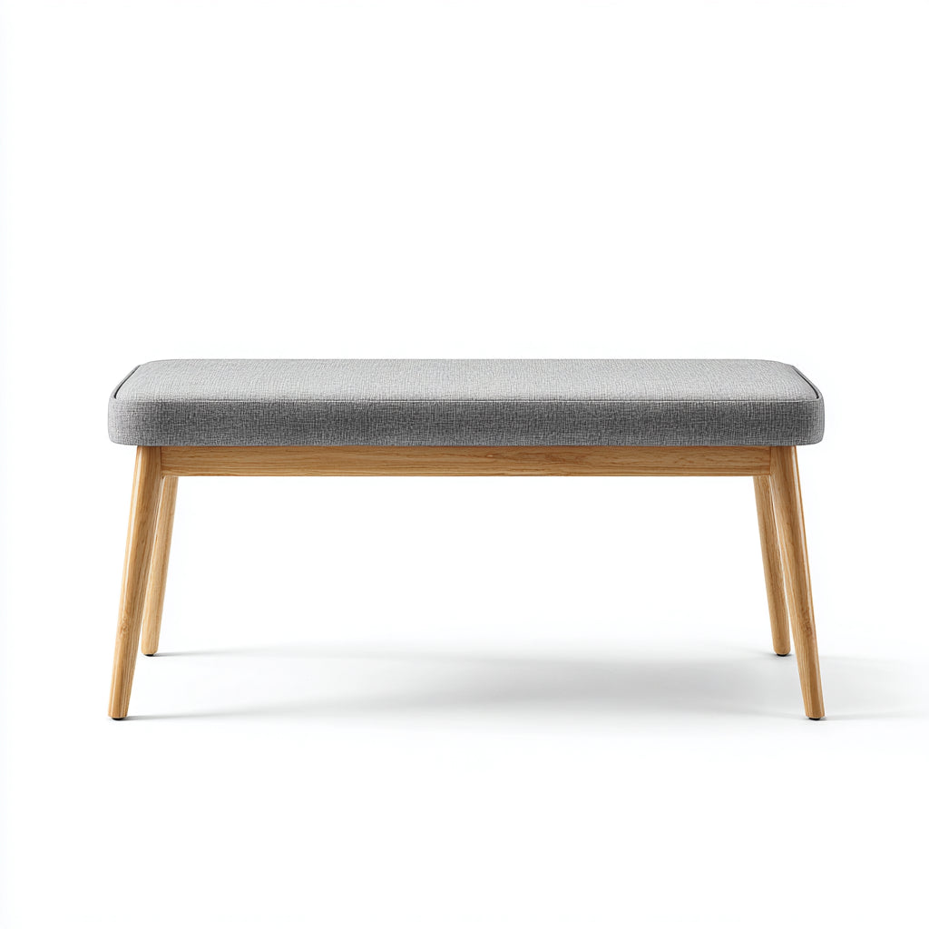 Panca per letto imbottita tessuto 120x40x45 cm - grigio - design moderno per camera da letto