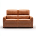 Divano a due posti in vera pelle 160x90x95 cm - marrone chiaro - design moderno per soggiorno