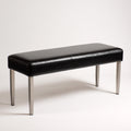 Panca per letto imbottita ecopelle 120x40x45 cm - nero - design moderno per camera da letto