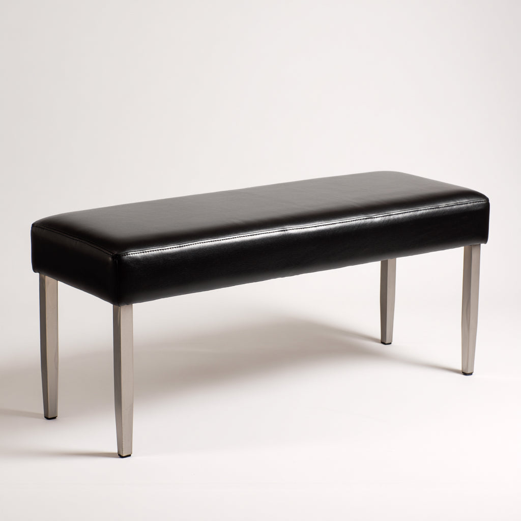 Panca per letto imbottita ecopelle 120x40x45 cm - nero - design moderno per camera da letto