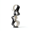 Lampada da terra in metallo 40x40x160 cm - nero - bianco - design moderno scultoreo per soggiorno