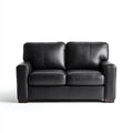 Divano a due posti in vera pelle 155x88x90 cm - nero - design moderno per soggiorno