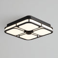 Lampada da soffitto quadrata in metallo 45x45x10 cm - nero - design moderno per soggiorno e camera