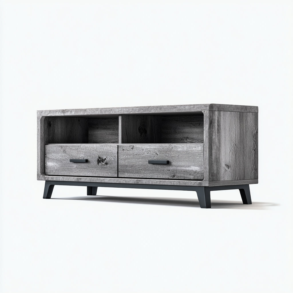 Mobile TV in pannelli effetto legno 160x40x50 cm - grigio chiaro - design moderno per soggiorno