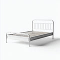 Letto singolo in metallo con rete a doghe 200x90x85 cm - bianco - stile moderno per camera da letto