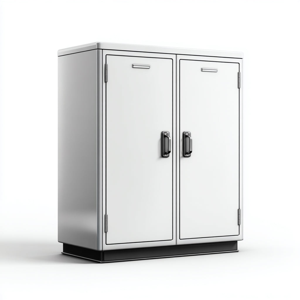 Armadio per ufficio in metallo con ante battenti 90x45x90 cm - bianco - adatto per ufficio con stile moderno e struttura robusta