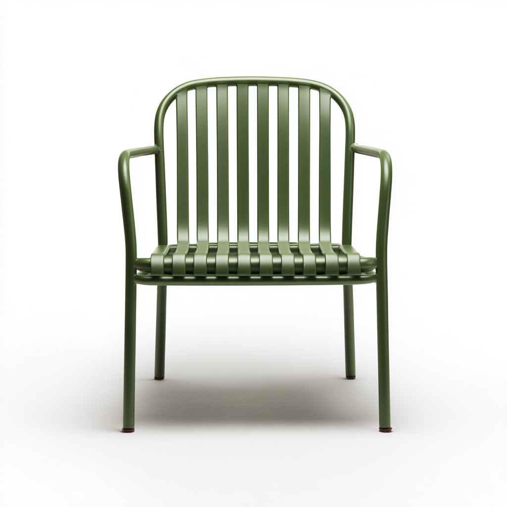 Sedia da giardino sedia metallo con braccioli 55x54x80 cm - verde - design moderno per esterno