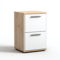 Armadio per ufficio con cassetti in legno e frontali bianchi 45x45x60 cm - bianco e rovere - adatto per ufficio con stile moderno