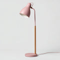 Lampada da terra in metallo e legno 32x32x155 cm - rosa - naturale - design moderno per lettura e soggiorno