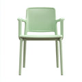 Sedia da giardino sedia plastica con braccioli 56x54x80 cm - verde chiaro - design moderno per esterno