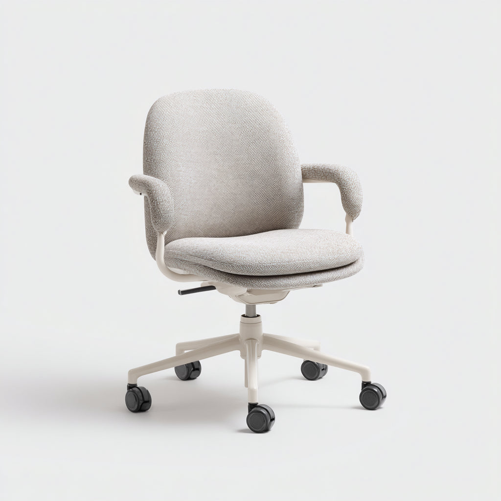 Sedia da ufficio imbottita in tessuto con braccioli 62x62x90 cm - grigio - design moderno per ufficio