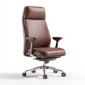 Sedia da ufficio imbottita in pelle vera 70x70x120 cm - marrone - design ergonomico per ufficio