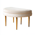 Panca per letto imbottita velluto 120x45x45 cm - bianco crema - design moderno per camera da letto