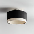 Lampada da soffitto in tessuto e metallo 45x45x22 cm - nero - bianco - design moderno per soggiorno e camera
