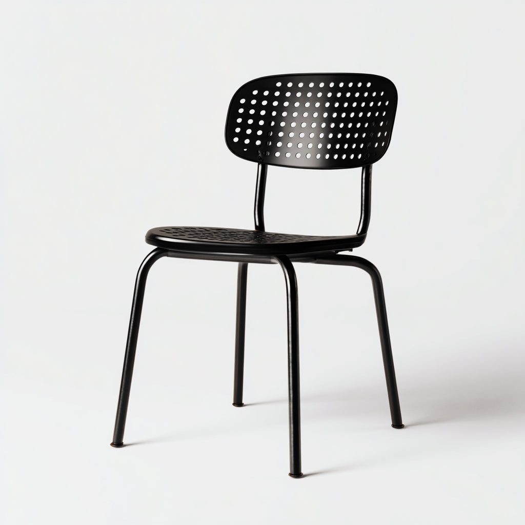 Sedia da giardino sedia metallo 52x50x78 cm - nero - design moderno per esterno