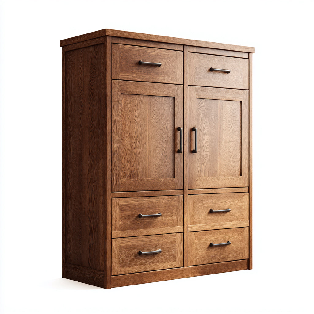 Armadio per ufficio in legno con ante e cassetti 100x45x120 cm - marrone - adatto per ufficio con stile classico moderno